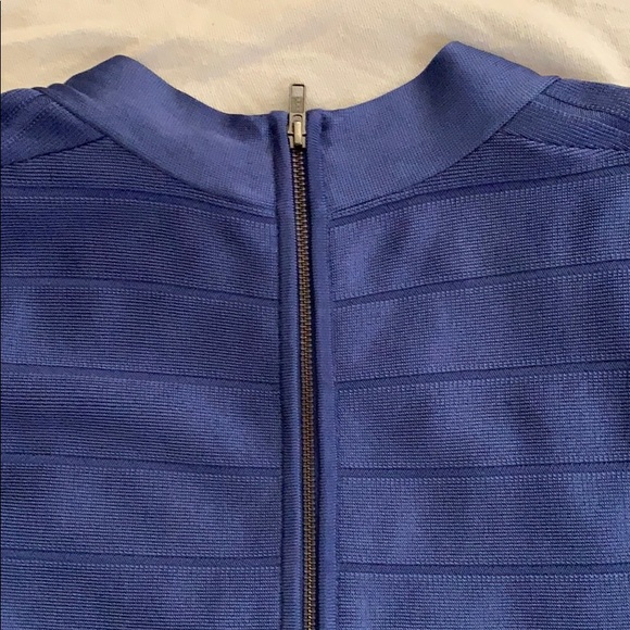 FRENCH CONNECTION BANDAGE BODYCON DRESS BLUE SIZE 6 SIMILAR TO HERVE LEGER - Picture 7 of 12